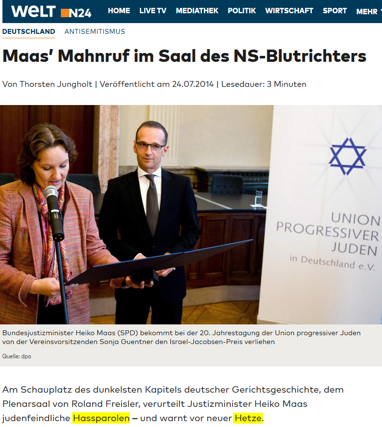 2014-07-24_antisemitismus_maas_mahnruf_im_saal_des_ns_blutrichters_welt