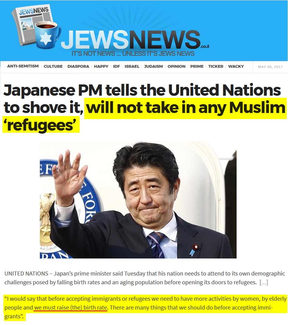 2017-05-08 JEWSNEWS__Japanese_PM_tells_the_United_Nations_to_shove_it_will_not_take_in_any_Muslim_r